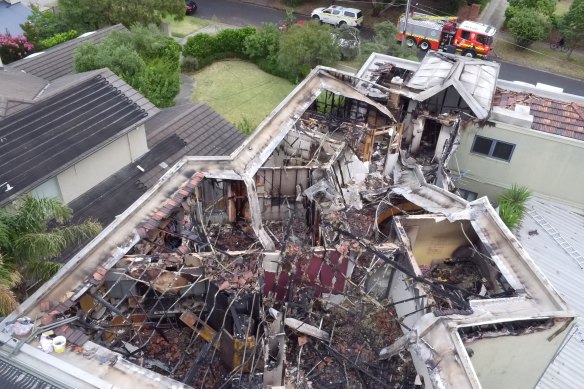 The Beaumaris home after the blaze. 