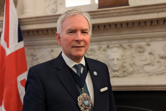 The 694th Lord Mayor of the City of London, Nicholas Lyons, at his office in Mansion House.
