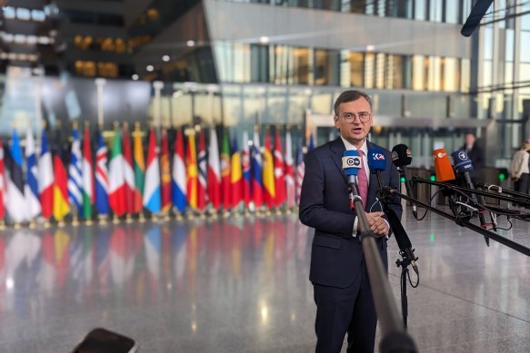 Ukraine’s Foreign Minister Dymtro Kuleba at NATO headquarters in Brussels on Wednesday.