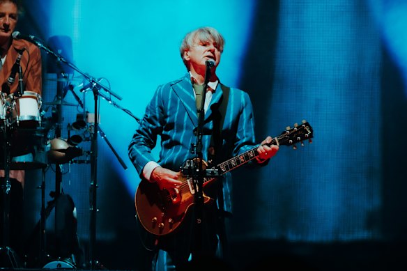 Neil Finn in action with Split Enz during the New Zealand leg of the tour earlier this month.