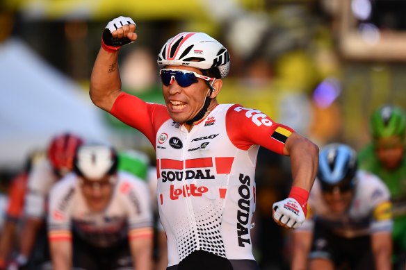 Caleb Ewan celebrated quality over quantity victories in 2019 including his Tour de France stage victory along the hallowed Champs Elysees. 