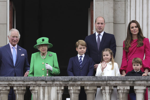 The royal family at the Platinum Jubilee pageant.