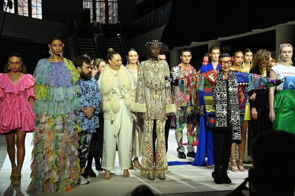 Designers, including Luke Sales, Camilla Franks and Jenny Kee, celebrate the Powerhouse Museum’s fashion focus on Tuesday. 