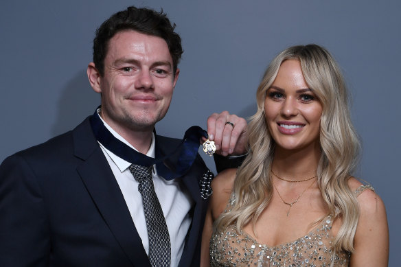 Lachie Neale and wife Julie Neale in 2020.