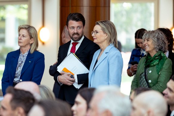 Opposition Leader Sussan Ley and home affairs spokesman Jonno Duniam.