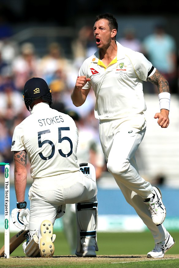 James Pattinson in full flight during the Ashes.