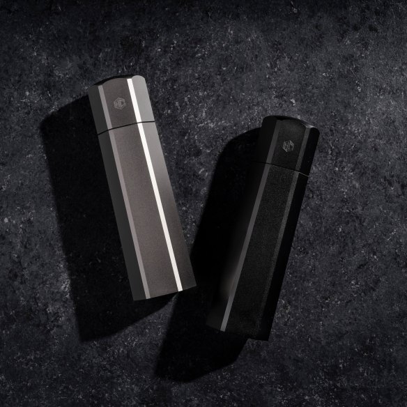 HexMill salt and pepper grinders.
