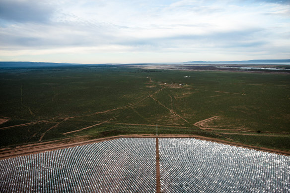 The 20-hectare Sundrop farm uses solar power and desalinated water from the Spencer Gulf.