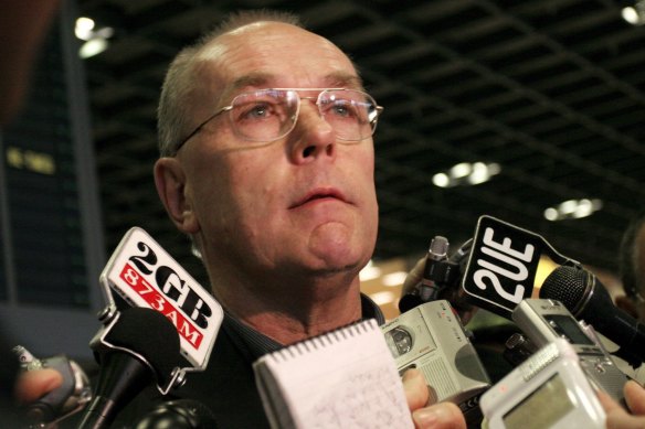 December 2005: An emotional Lex Lasry speaks to the media the day after the execution of his client, Van Tuong Nguyen, on drug trafficking charges in Singapore. 