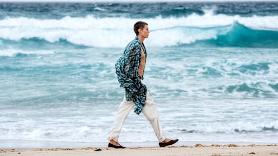 The Commas show at Tamarama beach with a surf backdrop. “It feels completely honest, both to the brand and to me personally,” designer Richard Jarman says of the location.