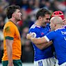France celebrate Louis Bielle-Biarrey’s try in another missed opportunity for Australia.