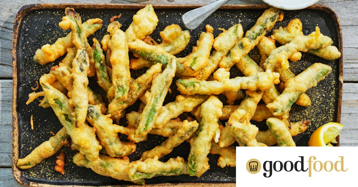 Adam Liaw’s asparagus tempura with curry salt