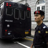 A prison van brings Australian Nguyen Tuong Van to a court appearance in Singapore on drug trafficking charges in 2003. He was later executed.