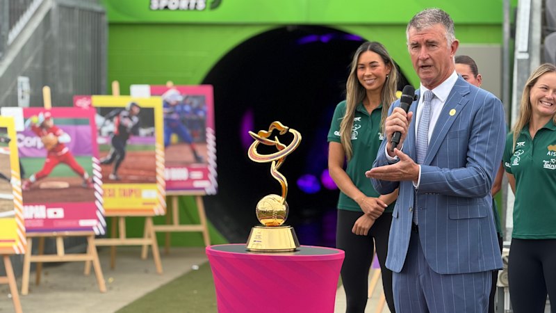 World Cup trophy lands as secrecy swirls around Brisbane 2032 venue