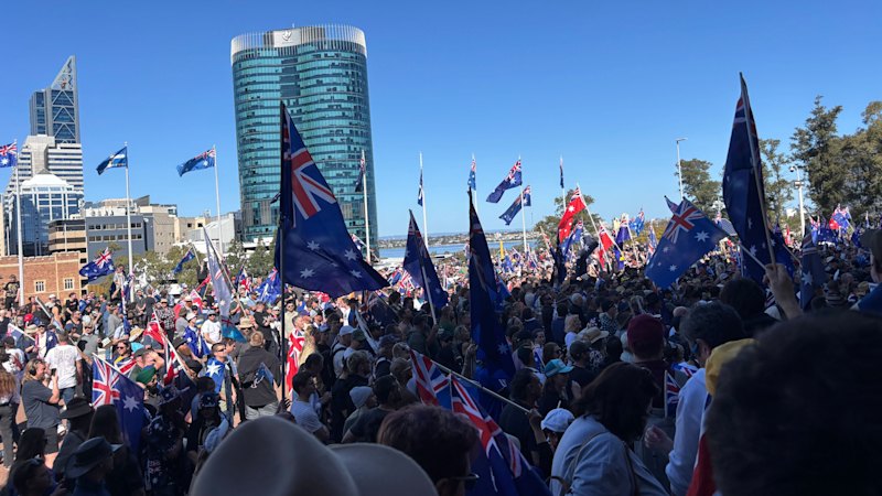 Thousands march to WA parliament as part of national anti-immigration rally