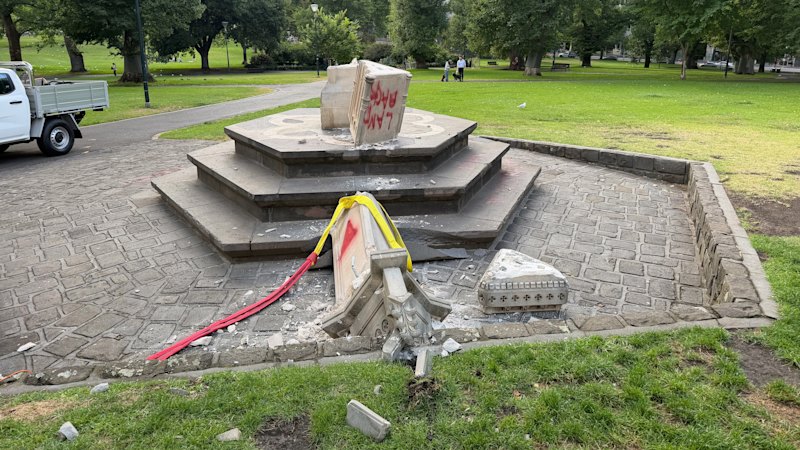 ‘Death to Australia’: City’s colonial memorials toppled, defaced four days before Australia Day