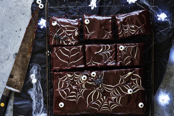 Not too dark and not too rich, these spooky brownies are just-right.