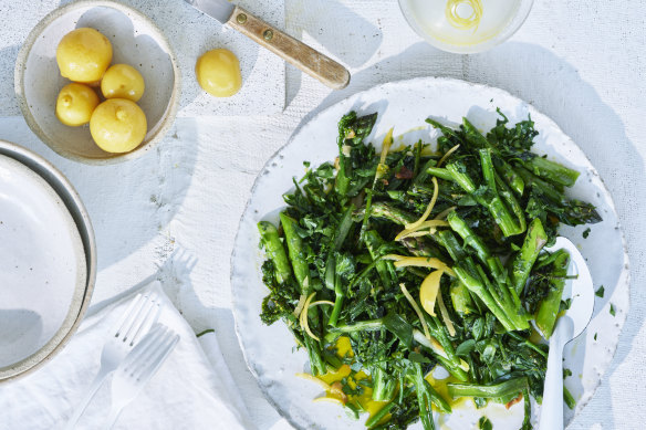 Greens with preserved lemon.