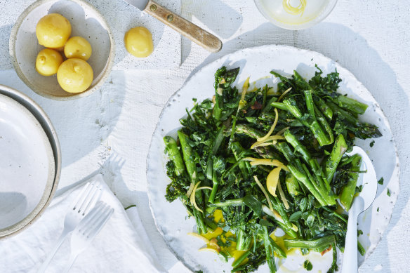 Greens with preserved lemon.