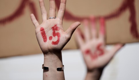 Demonstrators urge compliance with net-zero policies that might keep global warming to 1.5 degrees or below.