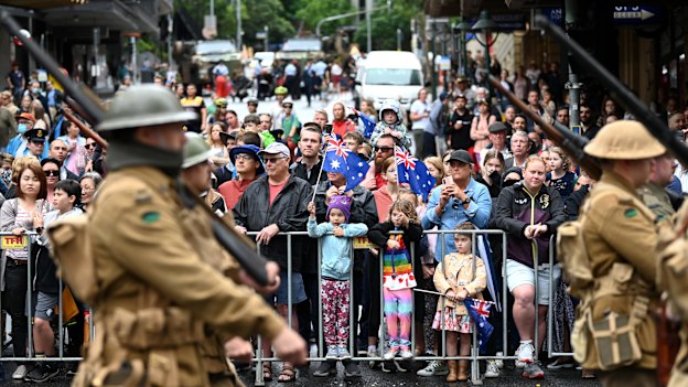 The Brisbane Anzac Day parade in 2022.