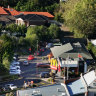 The McDonaldd’s drive-through in Kew and the surrounding houses.