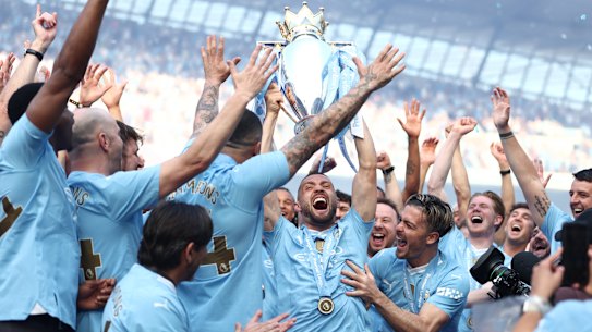Manchester City won a record fourth consecutive Premier League crown last month.