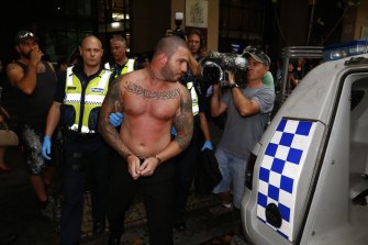 Suleiman Abdulrahim is arrested outside the Magistrates Court after a wild brawl in 2015.