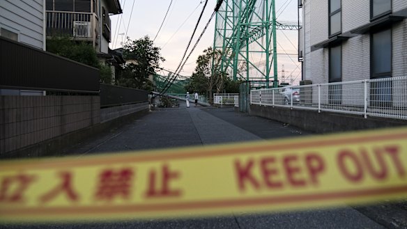 Ominous: Damage to a golf practice range following the passage of Typhoon Faxai at Haneda Airport on September 9 in Ichihara, Japan. The powerful typhoon caused blackouts and transport disruption in the metropolitan area of the Kanto region.