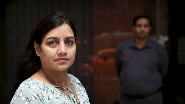 Amita Gupta, supported by her husband Santosh, has lost her unfair dismissal case against Uber Eats in the Fair Work Commission.