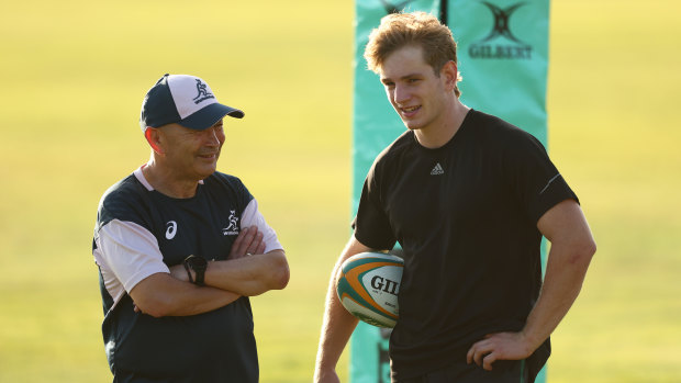 One on one: Jones speaks with Waratahs back Max Jorgensen.