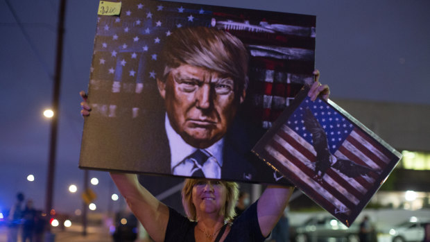 A Donald Trump supporter in Phoenix.