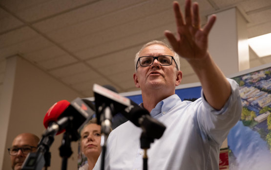 Prime Minister Scott Morrison was Lismore on Wednesday before visiting flood-affected areas in Queensland on Thursday.