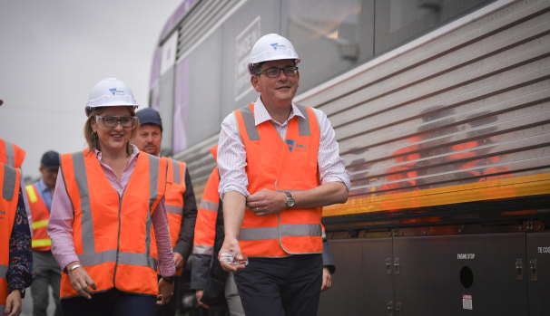 Transport Infrastructure Minister Jacinta Allan with Premier Daniel Andrews.