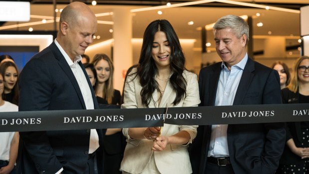Model Jessica Gomes officially opened the new David Jones.