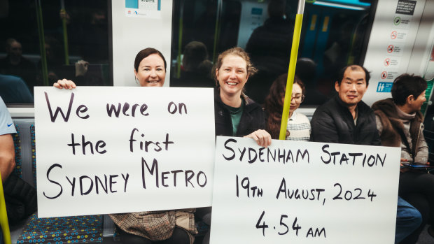 Passengers on the first regular passenger metro service left Sydenham at 4.54am on Monday.