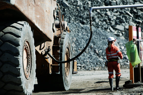 A worker at the Mincor Nickel mine in Kambalda Western Australia. The state receives billions of dollars in mining royalties.