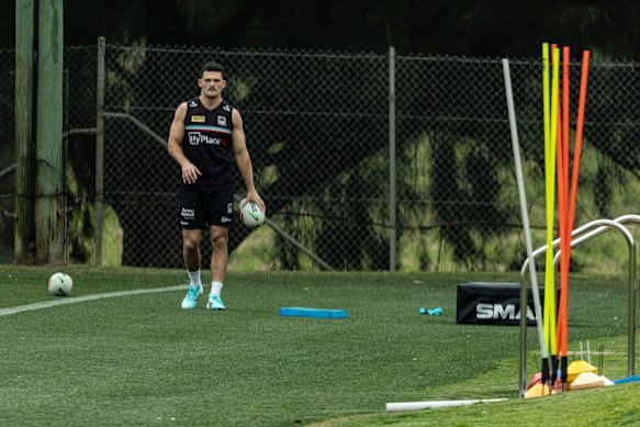 Nathan Cleary at Panthers training this week. 