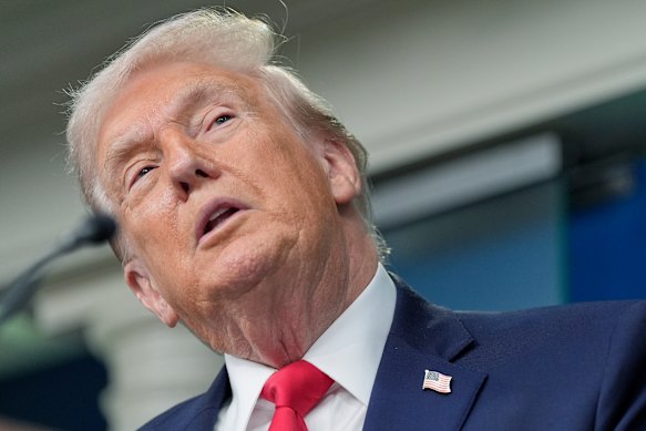 US President Donald Trump at the White House on Tuesday.