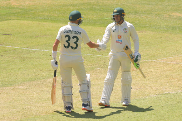 Khawaja and Labuschagne put on 142 together.