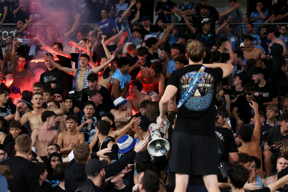 Sydney FC fans lap up their 4-1 victory.