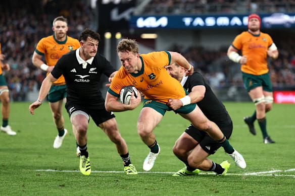 Harry Potter barges over to score.