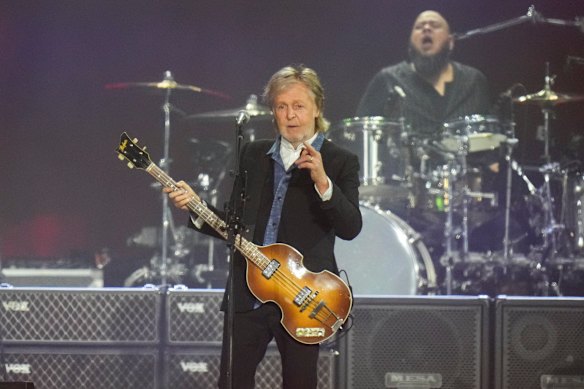 Paul McCartney on stage last year. His legal troubles of the 70s seem so far away.