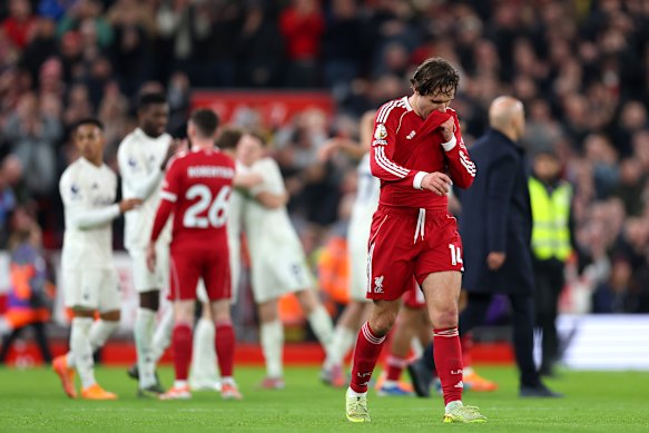 Liverpool’s Federico Chiesa after his side’s 3-0 loss to Nottingham Forest.