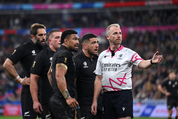 Wayne Barnes in charge of the 2023 Rugby World Cup final in Paris.