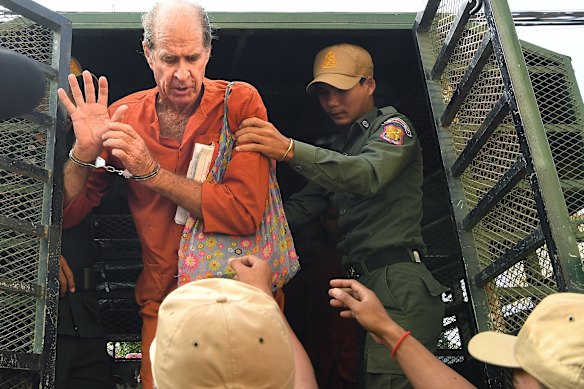 James Ricketson, pictured being released from a Phnom Penh prison in 2018, after being pardoned.