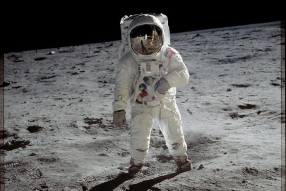 Been there: Apollo 11 astronaut Buzz Aldrin walks on the moon.