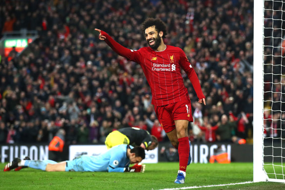Mohamed Salah's Liverpool hold a 25-point lead at the Premier League summit and need just six points to lift the title.