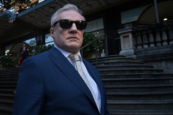 Paul Kent leaving Downing Centre Court earlier this month.