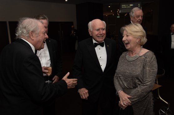 John and Janette Howard arrive at the Sydney Institute dinner in 2019.